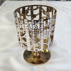 Bath & Bodyworks Gold and White Birch Tree Candle Holder